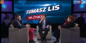 kadr programu "Tomasz Lis na żywo" w TVP2