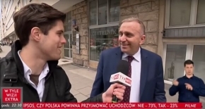 Grzegorz Schetyna odpowiada na pytanie reportera TVP Info