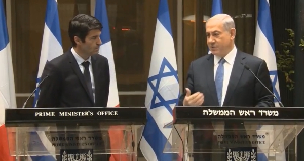 ambasador Francji Patrick Maissonave i premier Izraela Beniamin Netanjahu