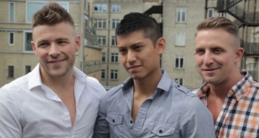 od lewej: Shayne, Seb i Adam - geje żyjący w potrójnym związku