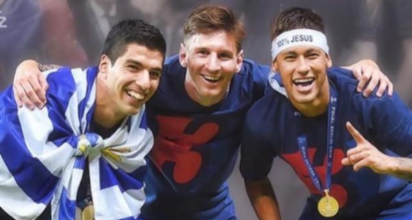 od lewej: Luis Suarez, Lionel Messi, Neymar
